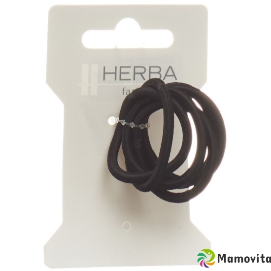 Herba hair tie 3.8cm black 6 pcs buy online