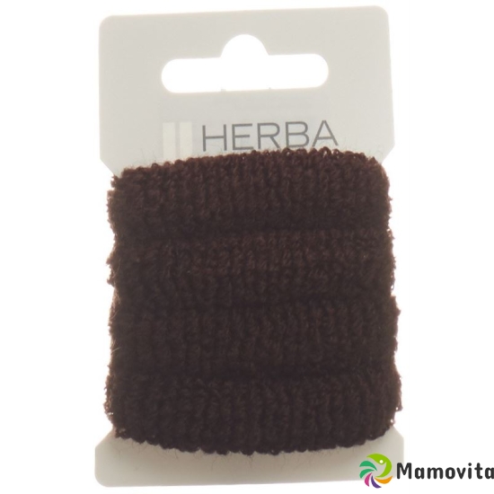 Herba hair tie 4cm frottée brown 4 pieces buy online