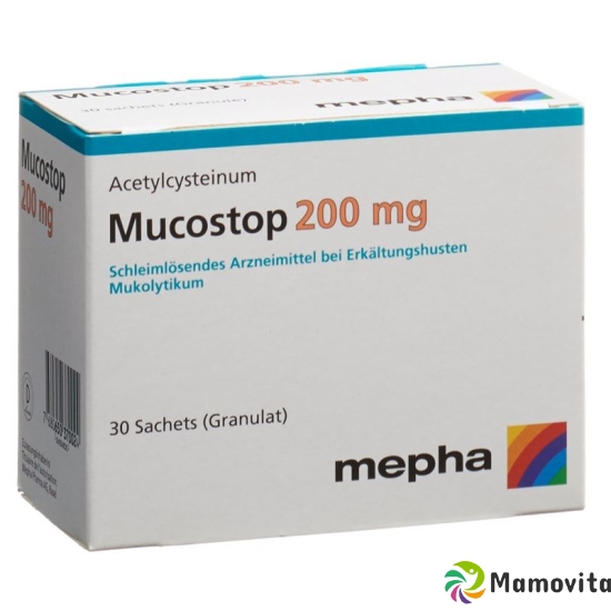 Mucostop granules 200 mg 30 sachets buy online