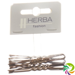 Herba hairpins 6.5cm brown 12 pcs