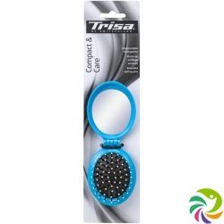 Trisa Basic Travel Folding hairbrush with mirror