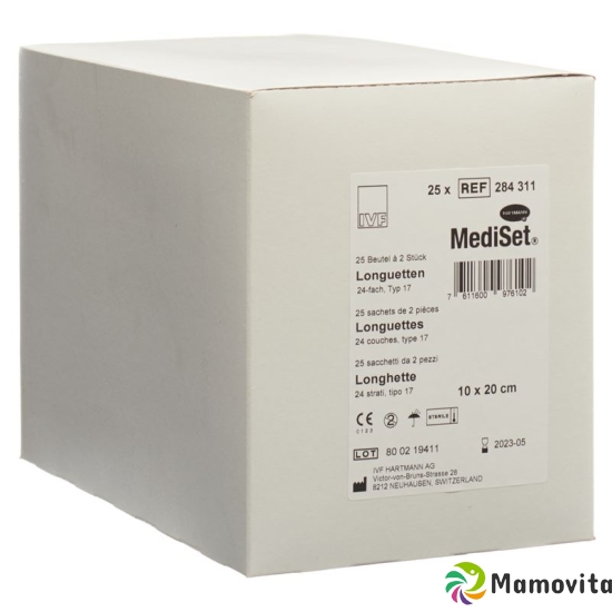 Mediset IVF Longuetten 10x20cm T17 24-fach 25x 2 Stück buy online