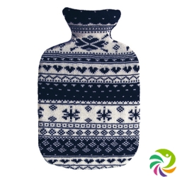 SINGER hot water bottle 2l knit cover blue Norwegians