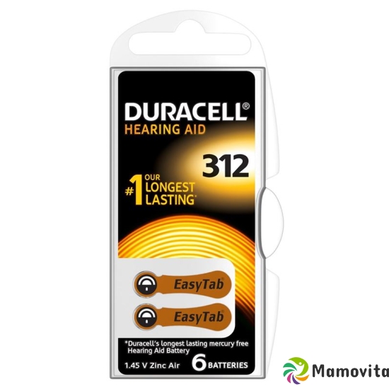 Duracell battery EasyTab 312 Zinc Air 1.4V D6 6 pcs buy online