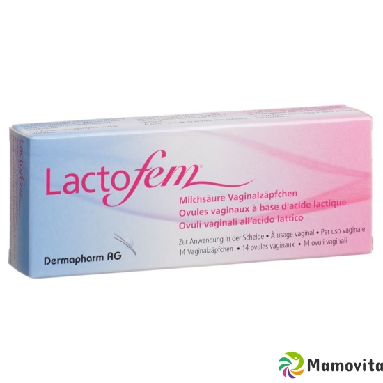 Lactofem lactic acid vaginal suppositories 14 pieces buy online