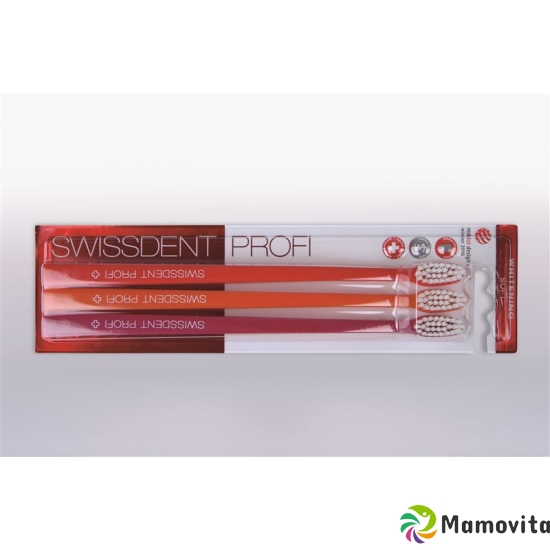 Swissdent Whitening Toothbrush Trio red orange purple soft buy online