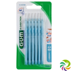 GUM SUNSTAR Bi-Direction ISO 1 0.9mm conic blue 6 pcs