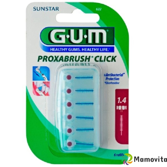 GUM SUNSTAR Proxabrush Click 1.4mm refill ISO 4 cylindric pink 6 pcs buy online