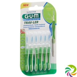 GUM SUNSTAR Proxabrush Trav-Ler ISO standard 1.1mm 3 conic green 6 pcs