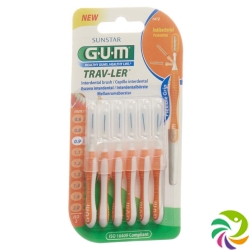 GUM SUNSTAR Proxabrush Trav-Ler ISO 2 0.9mm cylindric orange 6 pcs