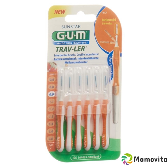 GUM SUNSTAR Proxabrush Trav-Ler ISO 2 0.9mm cylindric orange 6 pcs buy online