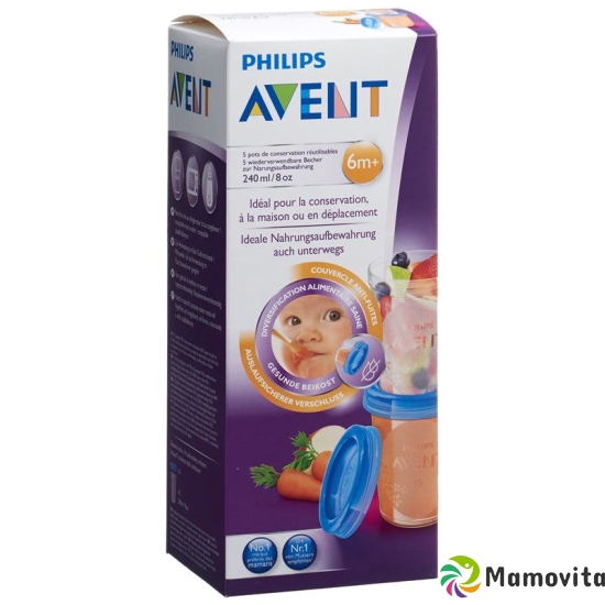 Avent Philips Via storage cup 240ml 5 cup lid 5 buy online