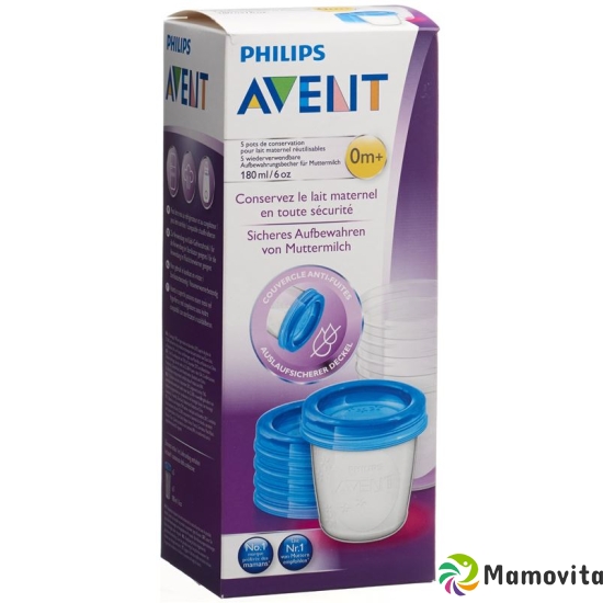 Avent Philips Via Storage cup 180ml 5 cups. 5 cover buy online