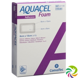 AQUACEL Foam adhesive foam dressing 8x13cm 10 pcs