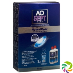 Aosept Plus HydraGlyde with 2 x 360 ml