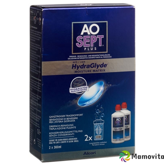 Aosept Plus HydraGlyde with 2 x 360 ml buy online