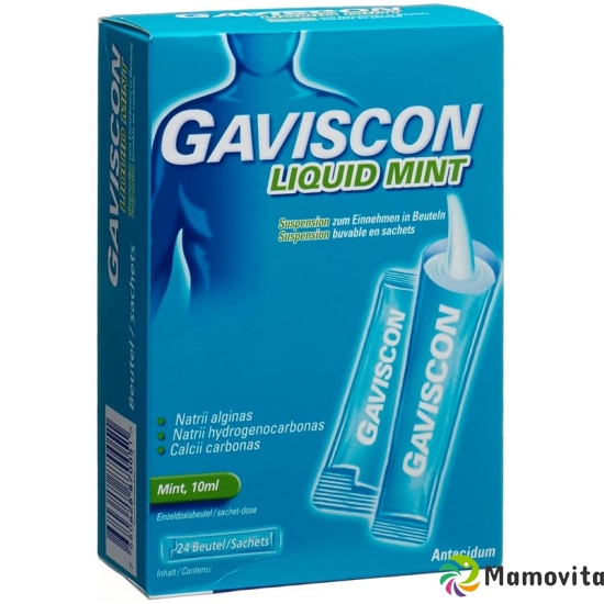 Gaviscon Liquid mint Susp in bags 24 Btl 10 ml buy online