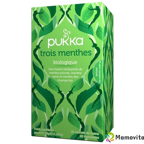 Pukka Trois Menthes Thé bio Btl 20 pcs buy online