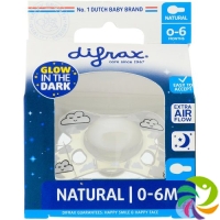 Difrax pacifiers Natural 0-6M Night Silicone