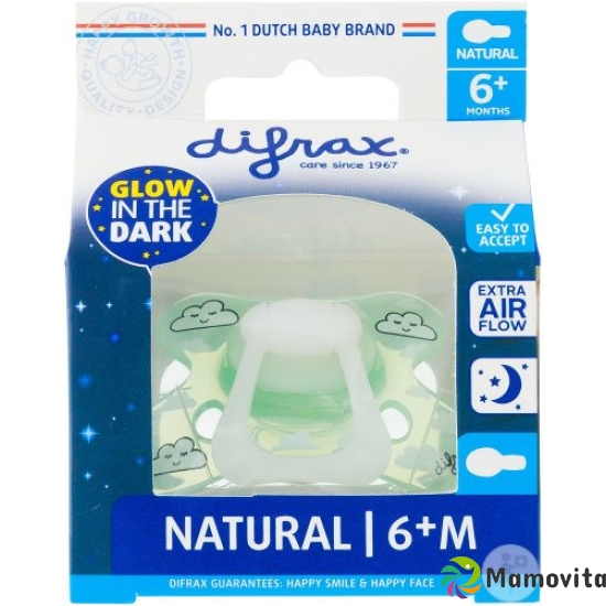 Difrax Nuggi Natural 6 + M Night Silicone buy online