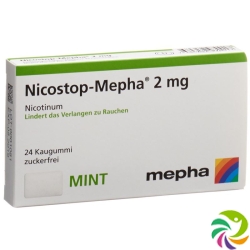 Nico stop Mepha gum 2 mg mint 24 pcs