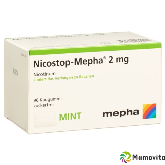 Nico stop Mepha gum 2 mg mint 96 pcs buy online