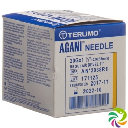 Terumo Agani disposable cannula 20G 0.9x38mm yellow 100 pcs