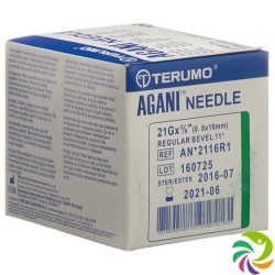 Terumo Agani disposable cannula 21G 0.8x16mm green 100 pcs