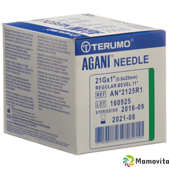 Terumo Agani disposable cannula 21G 0.8x25mm green 100 pcs buy online