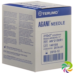 Terumo Agani disposable cannula 21G 0.8x50mm green 100 pcs