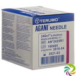 Terumo Agani disposable cannula 24G 0.55x25mm purple 100 pcs