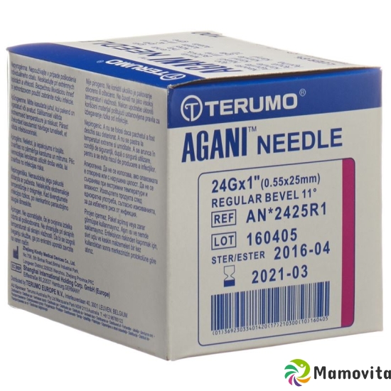 Terumo Agani disposable cannula 24G 0.55x25mm purple 100 pcs buy online