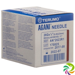 Terumo Agani disposable cannula 26G 0.45x23mm brown 100 pcs