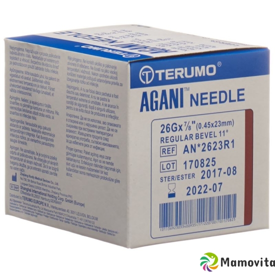 Terumo Agani disposable cannula 26G 0.45x23mm brown 100 pcs buy online