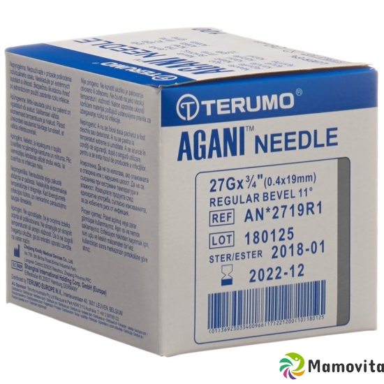 Terumo Agani disposable cannula 27G 0.4x19mm gray 100 pcs buy online