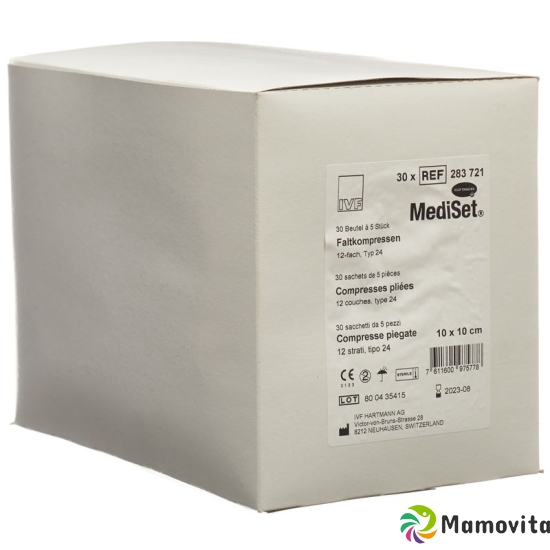 Mediset IVF Faltkompresse type 24 10x10cm 12 fold sterile 30 x 5 pcs buy online