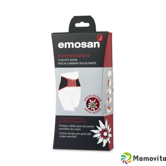 emosan Nierenwärmer Velcro L A black with Edelweiss application buy online