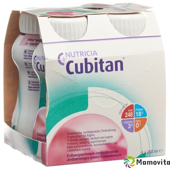 Cubitan liquid food strawberry 4 x 200 ml buy online