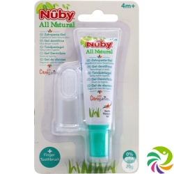 Nuby All Naturals finger toothbrush and toothpaste 20g