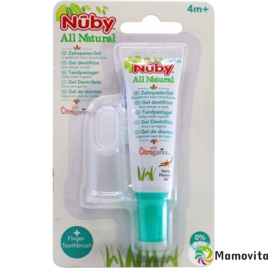 Nuby All Naturals finger toothbrush and toothpaste 20g buy online