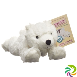 Warmies heat-stuffed toy polar bear. Lavender filling. removable pack