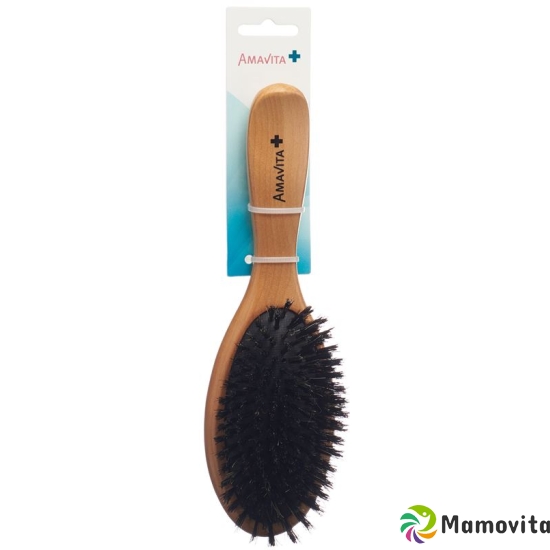 Amavita wooden brush wild boar bors oval buy online