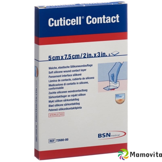 Contact Cuticell silicone dressing 5x7.5cm 5 pcs buy online