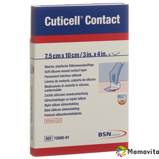 Contact Cuticell silicone dressing 7.5x10cm 5 pcs buy online