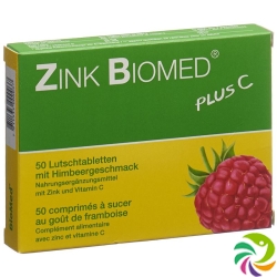 Biomed zinc plus C Lutschtabl raspberry 50 pcs