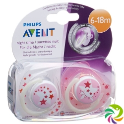 Avent Philips pacifier night 6-18 months pink