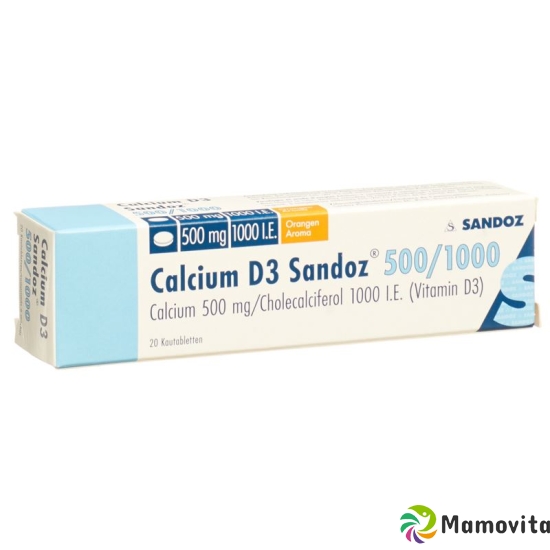 Calcium Sandoz D3 Kautabl 500/1000 20 pcs buy online