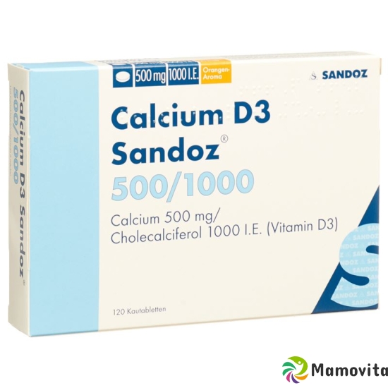 Calcium Sandoz D3 Kautabl 500/1000 120 pcs buy online