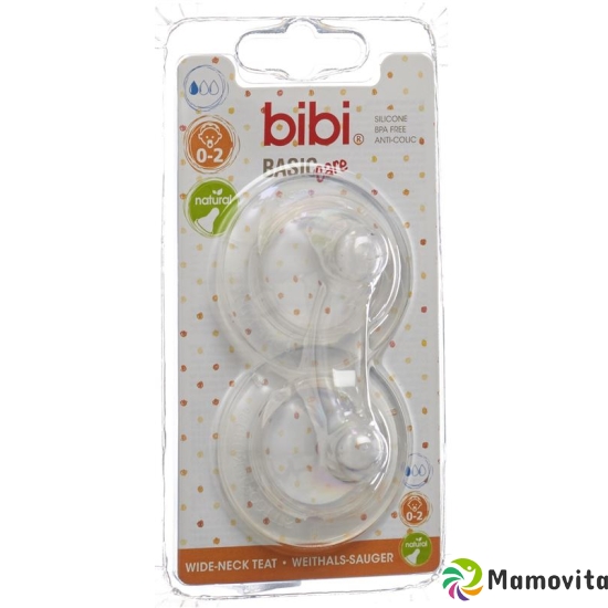 Bibi wide-mouth suction BasicCare Newborn NatSil SV-A + B 2 pcs buy online