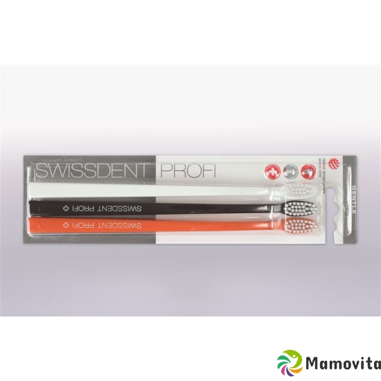 Swissdent Gentle toothbrush Trio white black orange extra soft buy online